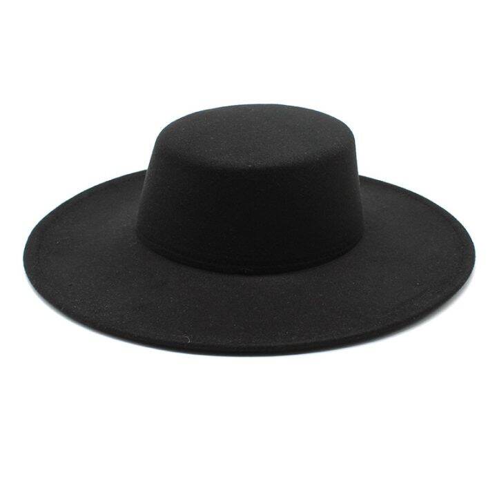 Big Felt Fedora Hat Women Men Fedoras Female Male Large Wide Brim Cap
