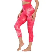 Womens Tie-Dye Sports Jacquard Fitness Yoga Pants