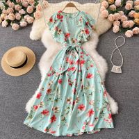 COD DSFGRDGHHHHH Fashion Sleeveless Floral Dress for Women Bohemian A Line Beach Dresses