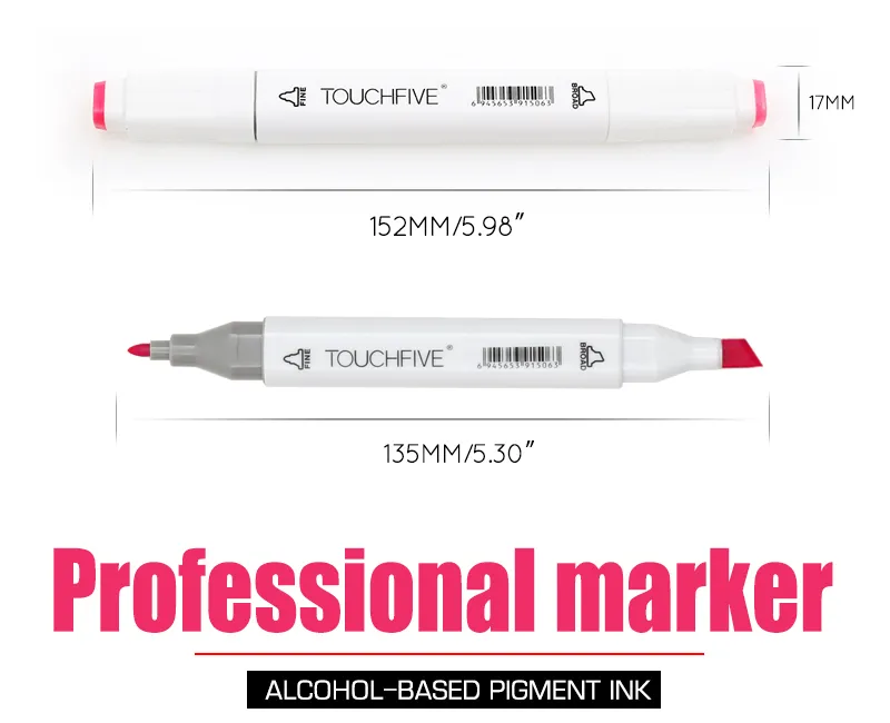 TouchFive Marker pen Alcoholic Oily based ink Art Marker For Manga