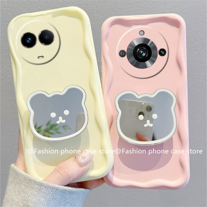 phone-case-เคส-realme11-4g-5g-nfc-realme11pro-realme10-pro-กระจกหมี-bracket-มาการองเคสซิลิโคนโทรศัพท์สี-realme-11-10-pro-plus-5g-4g-ฝาครอบหลังซิลิโคนนิ่มป้องกันเลนส์รวมทุกอย่าง2023