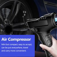 120W Wireless Car Air Compressor USB Rechargeable Tire Inflator Digital Display Inflatable Pump Pressure Gauge Car Accessories Air Compressors  Inflat