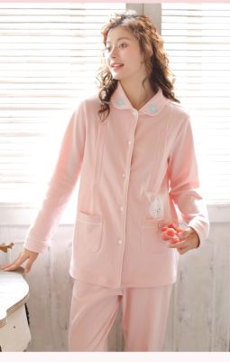 [COD] Man Qiu confinement autumn and winter postpartum pregnant womens pajamas pure breastfeeding feeding spring home service