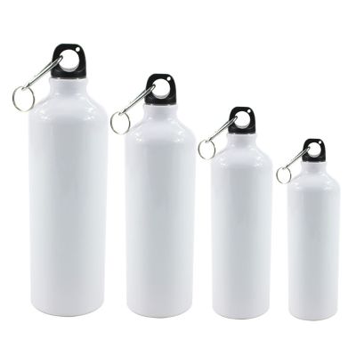 White Blank Sublimation Water Bottle with Carabiner Aluminum Leakproof Kettle