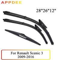 bjh☬✁  Front   Rear Blades Renault Scenic 3 / Grand 2009-2016 2015 2014 2013 2012 Windshield Windscreen 28 26 12