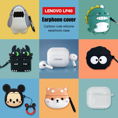 Soft Silicone Earphone Case For Lenovo LP40 Wireless BT Headphone 3D Cute Cartoon Anime Earbuds Protective Cover Box Accessories Wireless Earbud Cases