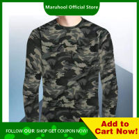 MARUHOOL เสื้อยืดผู้ชายแห้งเร็วทหารยุทธวิธีเสื้อยืดแขนยาวใหม่กลางแจ้งลายพรางเสื้อยืด