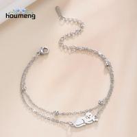 HOUMENG เครื่องประดับรูปสัตว์น่ารักน่ารักของขวัญวันเกิดของขวัญวันเกิดแหวนมือผู้หญิงสร้อยข้อมือแมวกำไลอุ้งเท้าเครื่องประดับสไตล์เกาหลี