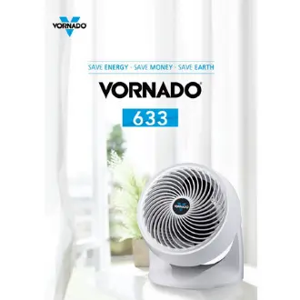Vornado 633DC Energy Smart Medium Air Circulator Fan with Variable Speed  Control, White