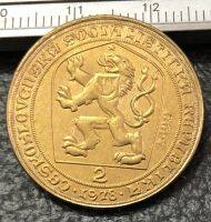 1978 Exonumia **-แท่ง-Czechoslovakia 2 Dukaty Charles Iv Gold Token Copy 25Mm