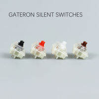 Gateron ปุ่มปิดเสียงสีดำแดงใส5Pin สำหรับแป้นพิมพ์ Mechaniacl ที่ใช้งานได้กับสวิตช์ MX