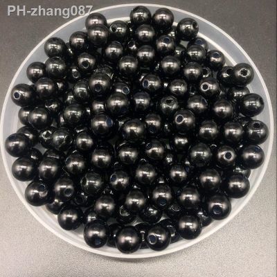 4mm-10mm Black Imitation Pearls Round Pearl Spacer Loose Beads DIY Jewelry Making Necklace Bracelet Earring Accessories