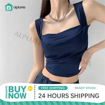 Tank Tops for Women Square Neck Sleeveless Slim Fitted Shirt Crop