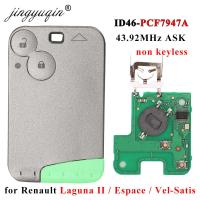 Jingyuqin 2BT ชิป PCF7947 ID46กุญแจรีโมต433Mhz สำหรับ Renault Laa Espace 2001-2008 Vel-Satis รีโมตการ์ดแต่งรถ Fob