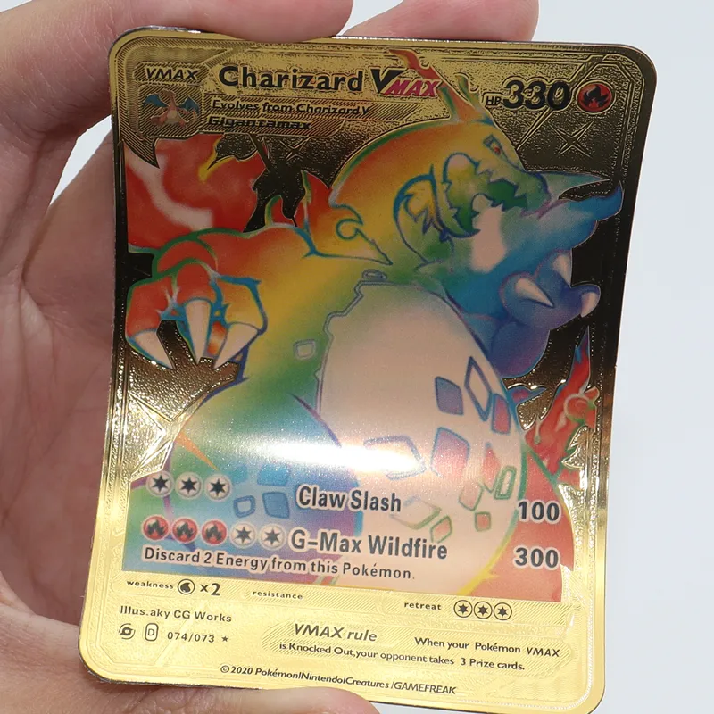 Metal Card Pack Vmax Case Mew GX Box Gold Silver Charizard Spanish