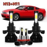 4x LED Headlight Bulbs Hi/Lo Beam Fog Lights H13 H11 Combo Lamp Kit For Ford Mustang V6 2005 2006 2007 2008 2009 2010 2011 2012 Bulbs  LEDs  HIDs