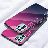 สำหรับ OPPO Reno6 Z 5G เคสไล่ระดับสีกระจกป้องกันมือถือนุ่ม TPU ฝาหลังแฟชั่น Coolent แก้วปลอก