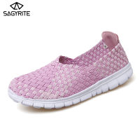 SAGYRITE Loafers สำหรับผู้หญิง Plus ขนาด Ultra Light ทอรองเท้าสบายๆรองเท้า Slip-On Lazy รองเท้าขนาด35-42