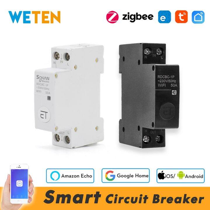 Zigbee   Wifi Circuit Breaker Smart Timer Switch Relay 32a 50a Work 