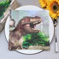 [Afei Toy Base]20ชิ้น/ถุงไดโนเสาร์ Decoupage กระดาษเช็ดปาก Tyrannosaurus Triceratops กระดาษทิชชู่สำหรับ Boy Birthday Party Table Decor 2022ใหม่1