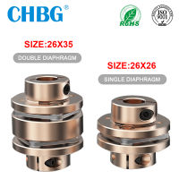 หน้าแปลน Coupling CHBG LE D26L2635ยืดหยุ่นมอเตอร์เพลา Coupler อลูมิเนียมไดอะแฟรม Universal Joint สำหรับ3D เครื่องพิมพ์ Cardan CNC