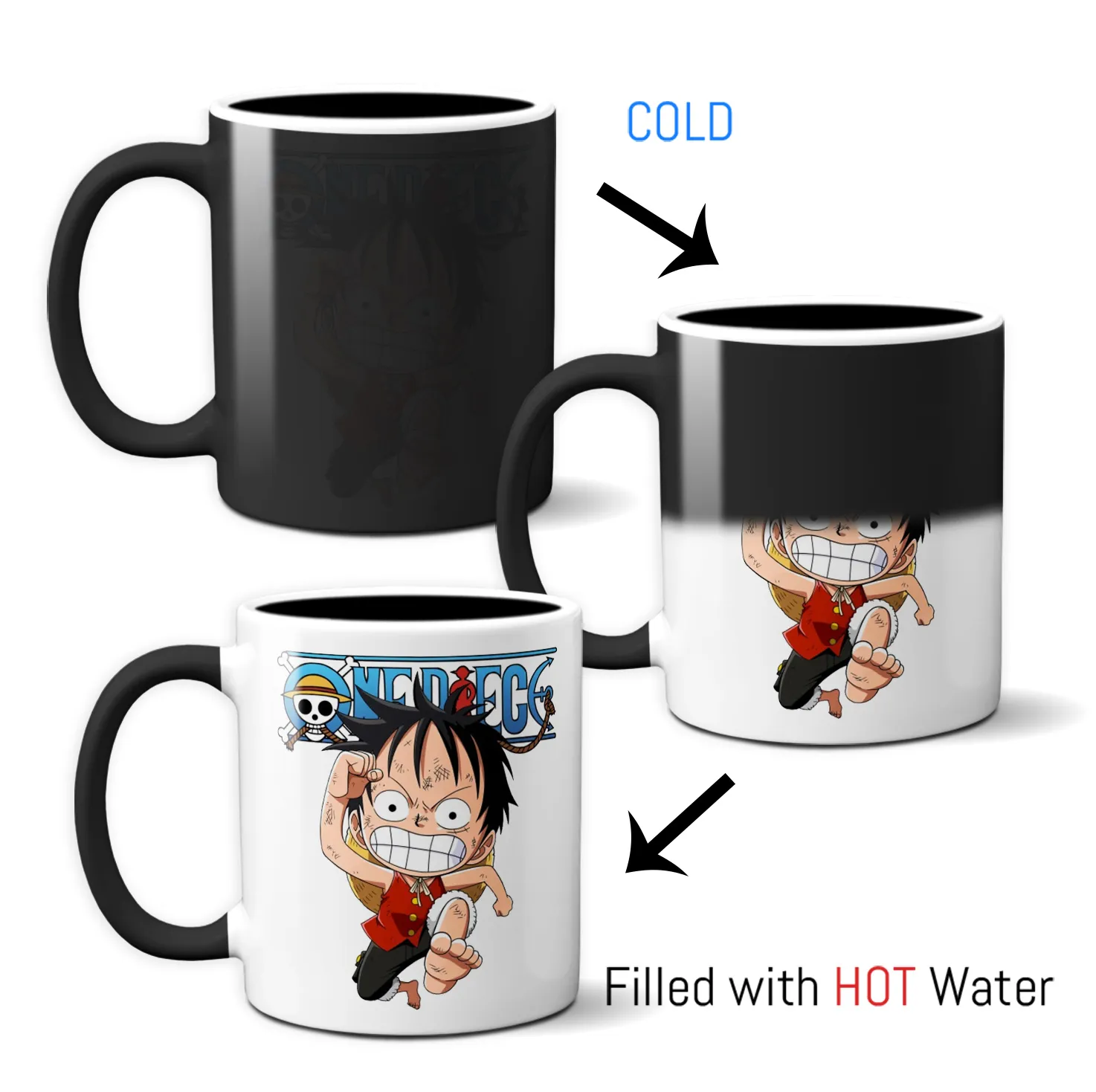 MagicMugKo Heat Sensitive Color Changing Mug/ Coffee Magic Mug or Plain  White Mug with Onepiece - Luffy Cute Design | Lazada PH