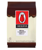 ไวท์ ช็อกโกแลต คอมพาวด์ ขนาด 1 kg. ตราทิวลิป Tulip White Chocolate Compound Block (05-0365)