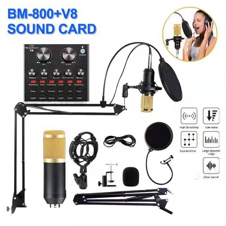 Original　Arm　Kit　For　BM-800　Professional　Microphone　complete　With　v8　Scissor　Lazada　sound　MAC/PC/Phone/Youtuber/Vloger/Broadcasting/Gamer/Voice/Sound/CLass/WFH　card　Stander　set　Audio　Condenser　Studio　Soundcard　BM800　Studio　PH