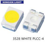 【♘COD Free Cas♘】 lihongtaot ลูกปัดโคมไฟ Led แสงสว่างสีขาวมากเย็น4ขาสีขาว3528 100ชิ้น Plcc-4 1210 3528 Smd หลอด Led สีขาวบริสุทธิ์4ฟุต4-Pin ขั้วบวกทั่วไป