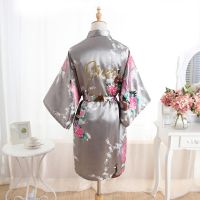 Grey Bridesmaid robes Sleepwear Robe Wedding Bride Bridesmaid Robes Pyjama Robe Female nightwear Bathrobe Nightdress Nightgown