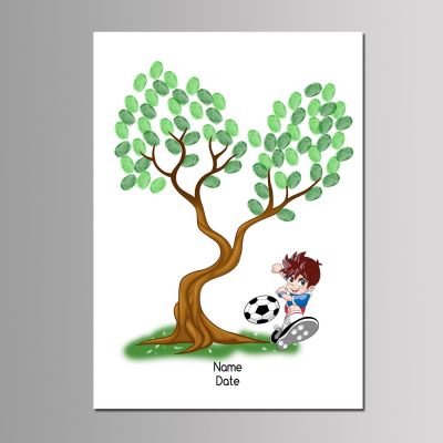 【CC】 New Design Personalized Custom Birthday Favor Fingerprint Guest Book Comunion Kids Football Canvas Painting