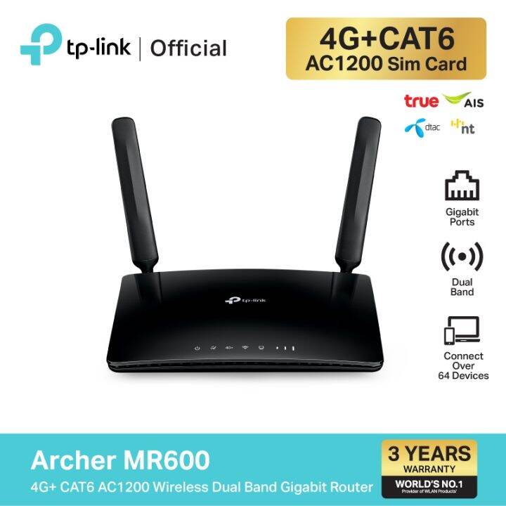 New [ฟรี บัตรกำนัลโลตัส รูป2] Tp Link Archer Mr600 เราเตอร์ใส่ซิม 4g