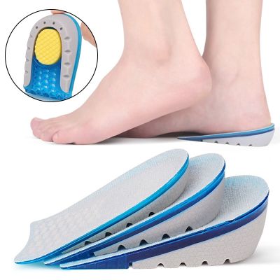 Heightened Insole Increase Half Shoes Pad Women Men Silicone Gel Heel Cups Pad Invisible Growing Heel 1-3cm Lift Soles Dropship Shoes Accessories