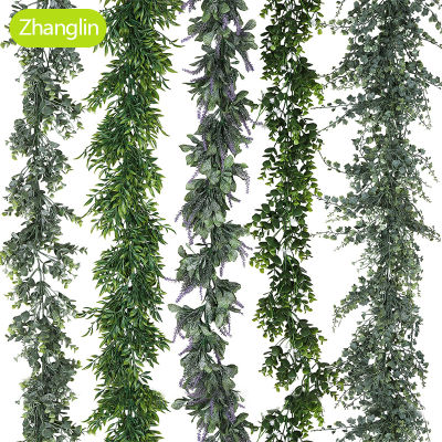 High Quality 16 Style Home Decor Artificial Ivy Leaf Garland Plants Vine Fake Foliage Flowers Eucalyptus Green Rattan Ivy Wreath