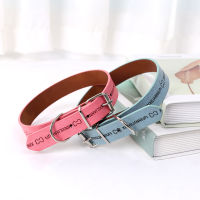 【cw】 Cross-Border Collar Hot Stamping PU Bite-Proof Protector Cat Collar Medium and Large Dog Collar Hand Holding Rope Dog Supplies Wholesale ！