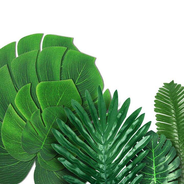 108-pack-palm-leaves-artificial-tropical-monstera-6-kind-artificial-green-palm-leaf-with-stems-for-hawaiian-luau-party