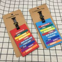 【DT】 hot  New Worldwide City Name PVC Luggage Tag Fashion Letters Address Holder Baggage Label Silicone Identifier Travel Accessories