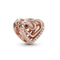 [พร้อมส่ง สินค้าแท้ ?] Pandora Sparkling Entwined Hearts Charm