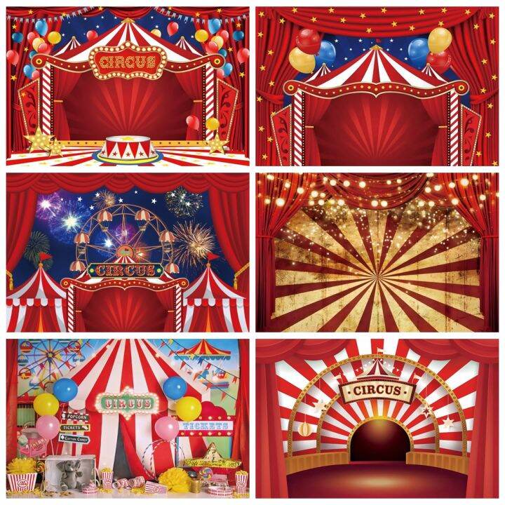 Circus Theme Party Backdrop Decor Newborn Baby Birthday Circus Carnival ...