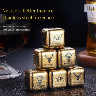 [2023ร้อน] 4/8ก้อนความเย็นก้อนน้ำแข็งสแตนเลส304ก้อนน้ำแข็งหมุนเวียนไฟ LED ใช้ซ้ำได้สำหรับไวน์วิสกี้