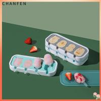 CHANFEN ถาดครัวที่มีฝาครอบแม่พิมพ์ซิลิโคนแม่พิมพ์ไอศกรีมก้อนเครื่องทำน้ำแข็งครีม