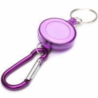 Multifunctional Multi-color Roll Retractable Keychain Rope Bag Recoil ID Card Holder Keyring Key Chain Steel Cord Key Chains