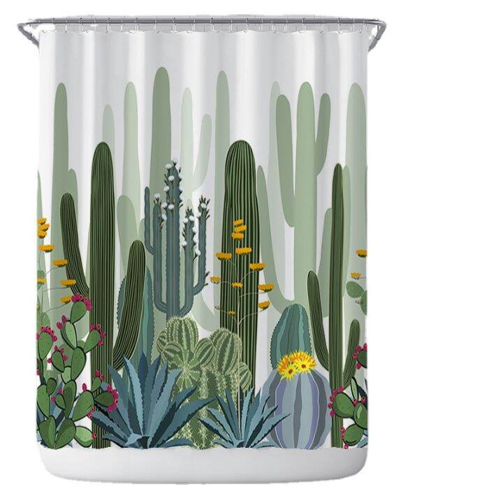 cactus-digital-printing-shower-curtain-design-cartoon-children-waterproof-polyester-bathroom-curtain-for-toilet