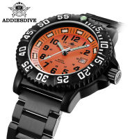 Addies NEW Mens Military Luminous Watch Outdoor Sports 50m Waterproof Watch NATO Nylon 316 Stainless Orange Men Quartz Watches