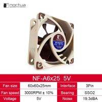 Noctua พัดลม CPU NF-A6x25 60X60X25มม.,พัดลมทำความเย็นพัดลมพัดลม60มม. 3ขา/4pin PWM เงียบเคสคอมพิวเตอร์ฮีทซิงค์