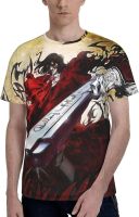 Anime Hellsing Ultimate Mans 3D Printing Summer Tee Comfort Crew Neck Short Sleeve Shirts