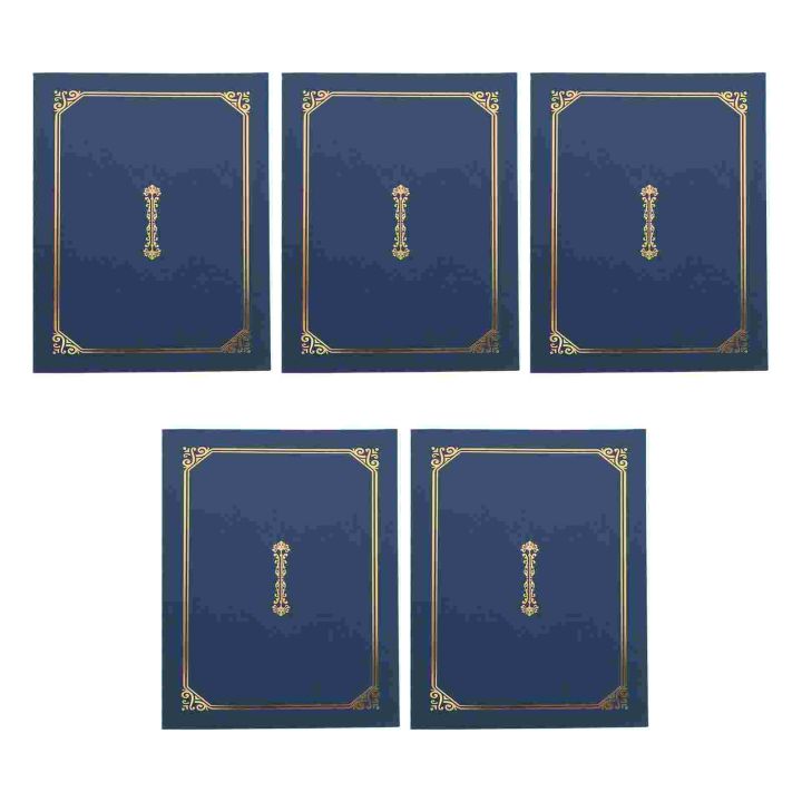 5-pcs-honor-certificate-cover-diploma-paper-covers-shells-metal-frame-black-folders-protective-award