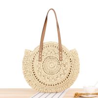 2023 Summer Round Straw Bags for Women Rattan Bag Handmade Woven Beach CrossBody Bag Female Message Handbag Totes