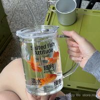 ☾✟ 【Large Capacity Cups In Stock】1000Ml大容量带把手吸管杯耐高温玻璃杯办公室水杯饮料杯果汁杯1000ml Large Straw Cup With Handle High Temperature Resistant Glass Office Water Drink Juice 5LPQ