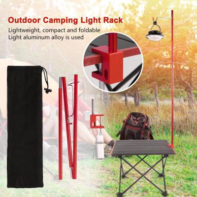 [จัดส่งในพื้นที่] โคมไฟที่ถอดออกได้ Fixed Bracket Outdoor Camping Pole สีแดง [1-3 วันมาถึง]